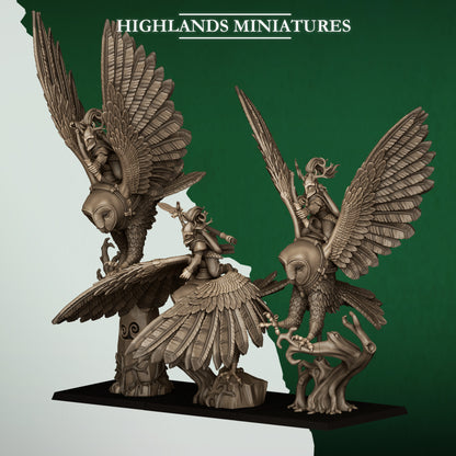 GREAT OWL RIDERS - Figurine Highlands Miniatures