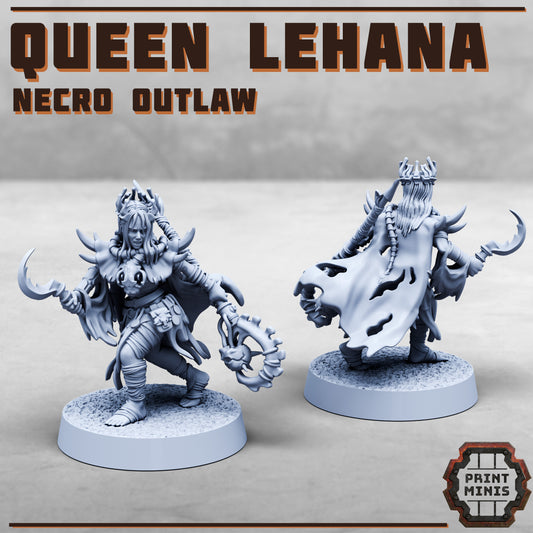 Queen Lehana - Necro Outlaw - Figurine Print Minis - PRINT MINIS - 3DPitFactory