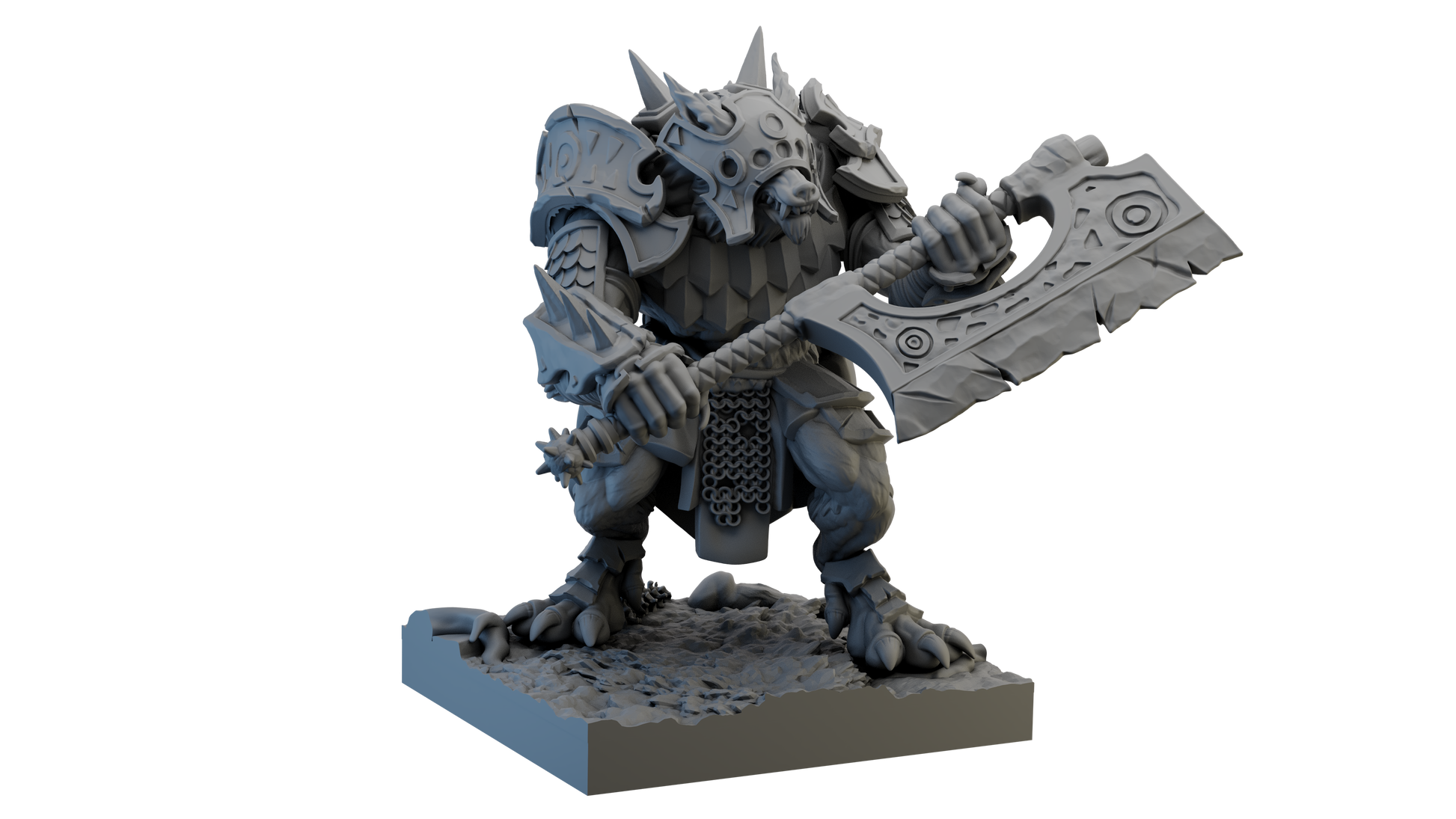Rograth Iron Manes Champion - Figurines GHAMAK - GHAMAK - 3DPitFactory