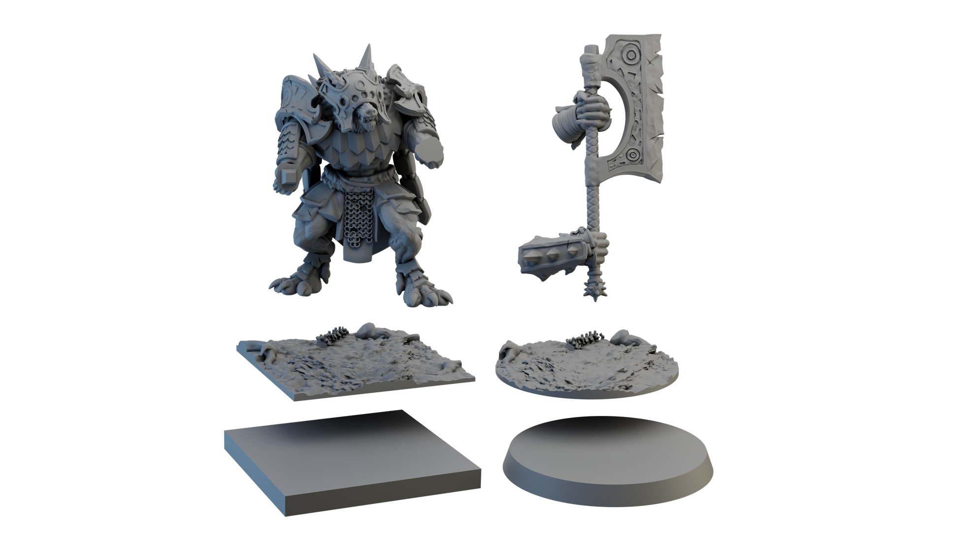 Rograth Iron Manes Champion - Figurines GHAMAK - GHAMAK - 3DPitFactory
