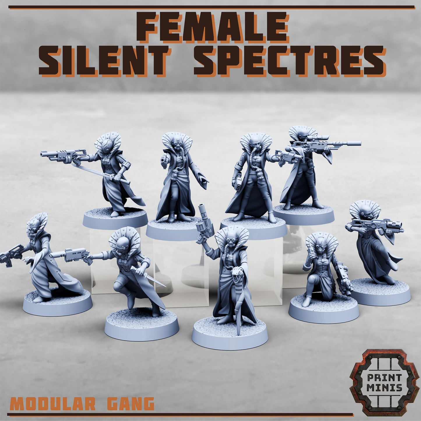 Female Silent Spectres Gang - Figurine Print Minis