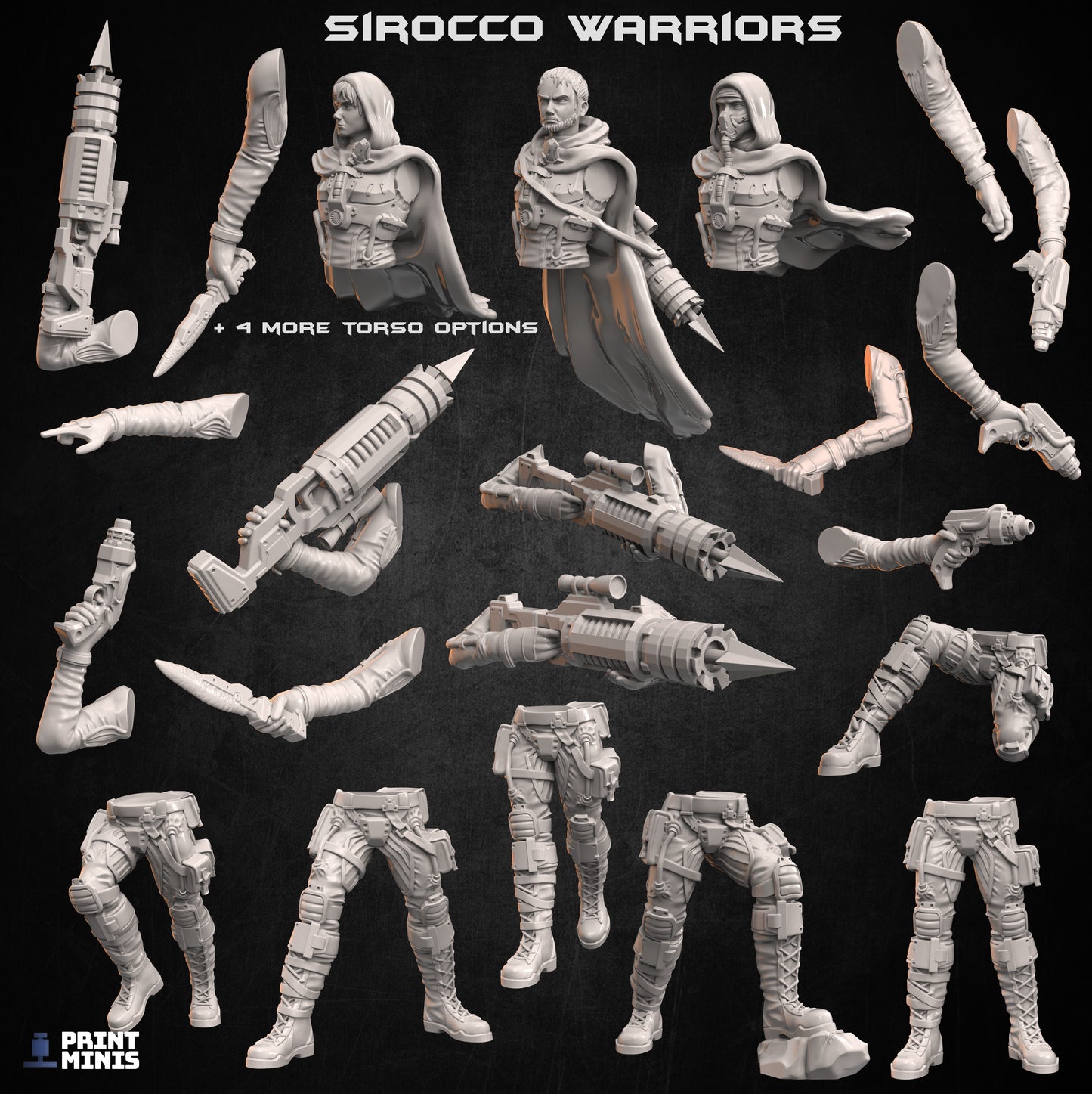 Sirocco Desert Warriors - 32mm - Figurine Print Minis