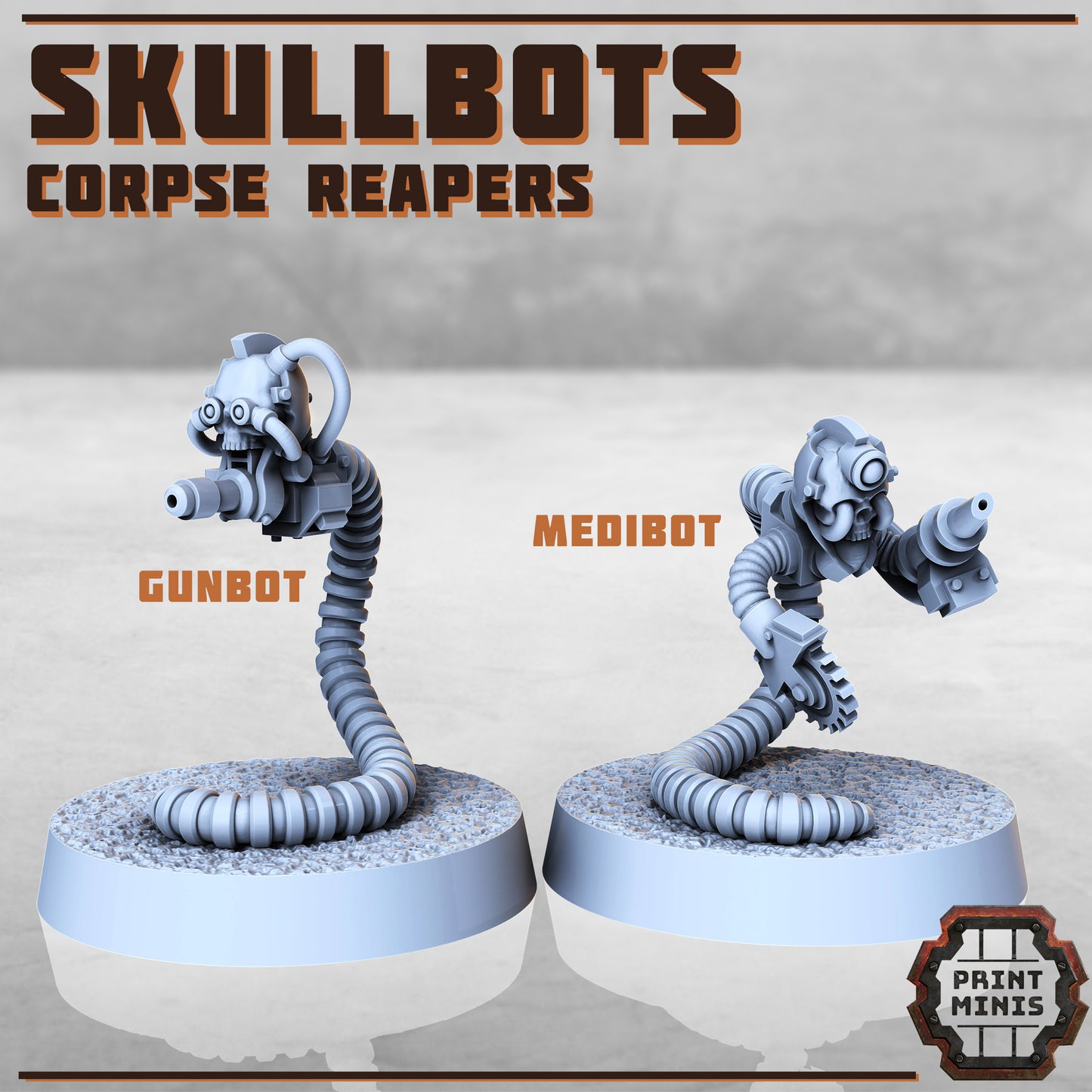 Skullbots x2 - Figurine Print Minis - PRINT MINIS - 3DPitFactory