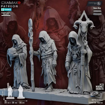 Spartan Seers - 3 figurines Fantasy Spartiates 32 mm GHAMAK - 3DPitFactory