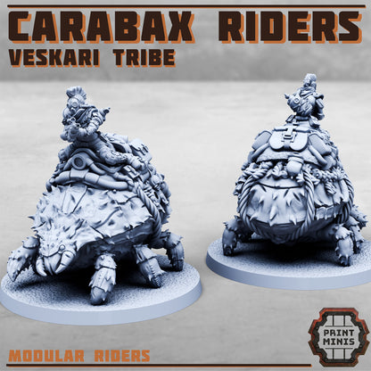 Veskari Tribe + Carabax Beetles - Figurines Print Minis