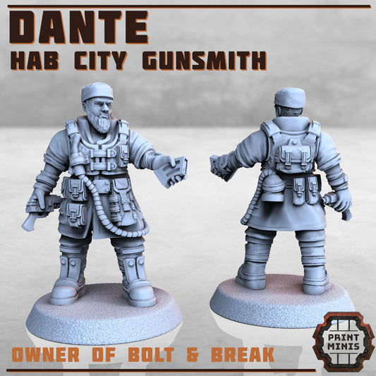 Dante - Hab City Gunsmith - Figurine Print Minis - PRINT MINIS - 3DPitFactory