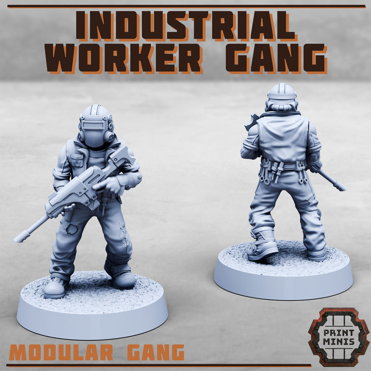 Industrial Worker Gang – Modular Gang - Figurine Print Minis - PRINT MINIS - 3DPitFactory