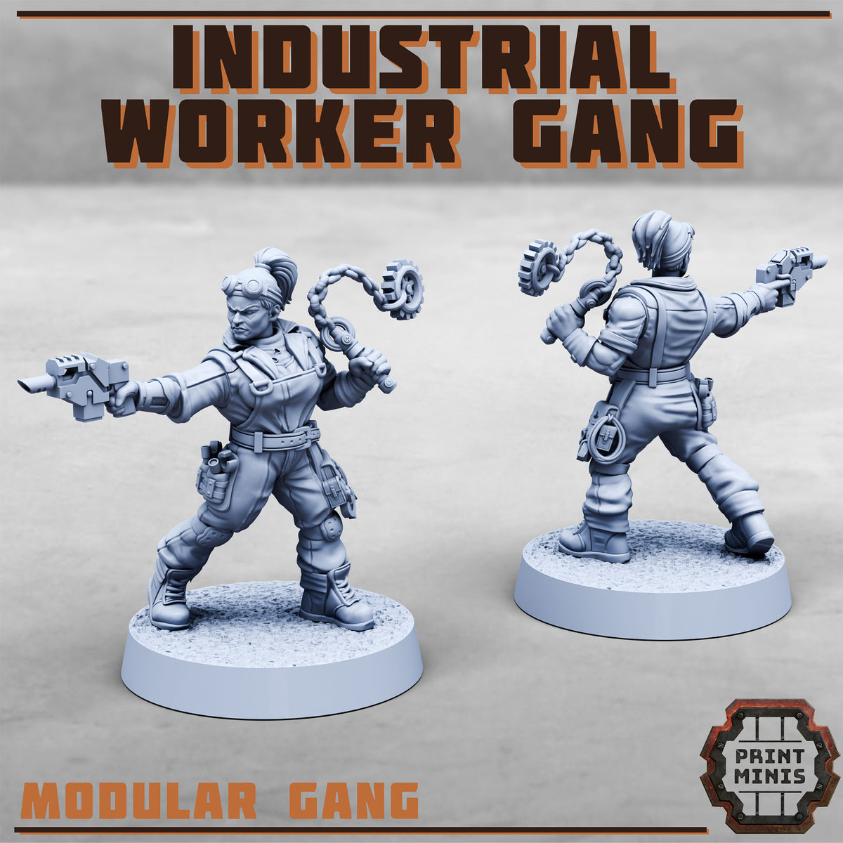 Industrial Worker Gang – Modular Gang - Figurine Print Minis - PRINT MINIS - 3DPitFactory