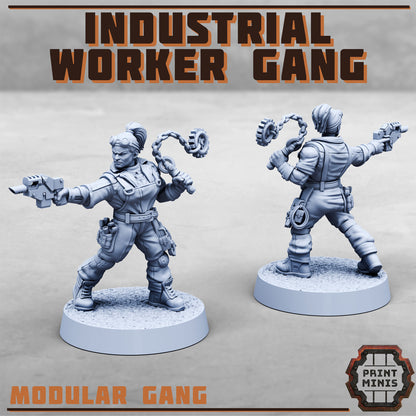 Industrial Worker Gang – Modular Gang - Figurine Print Minis - PRINT MINIS - 3DPitFactory