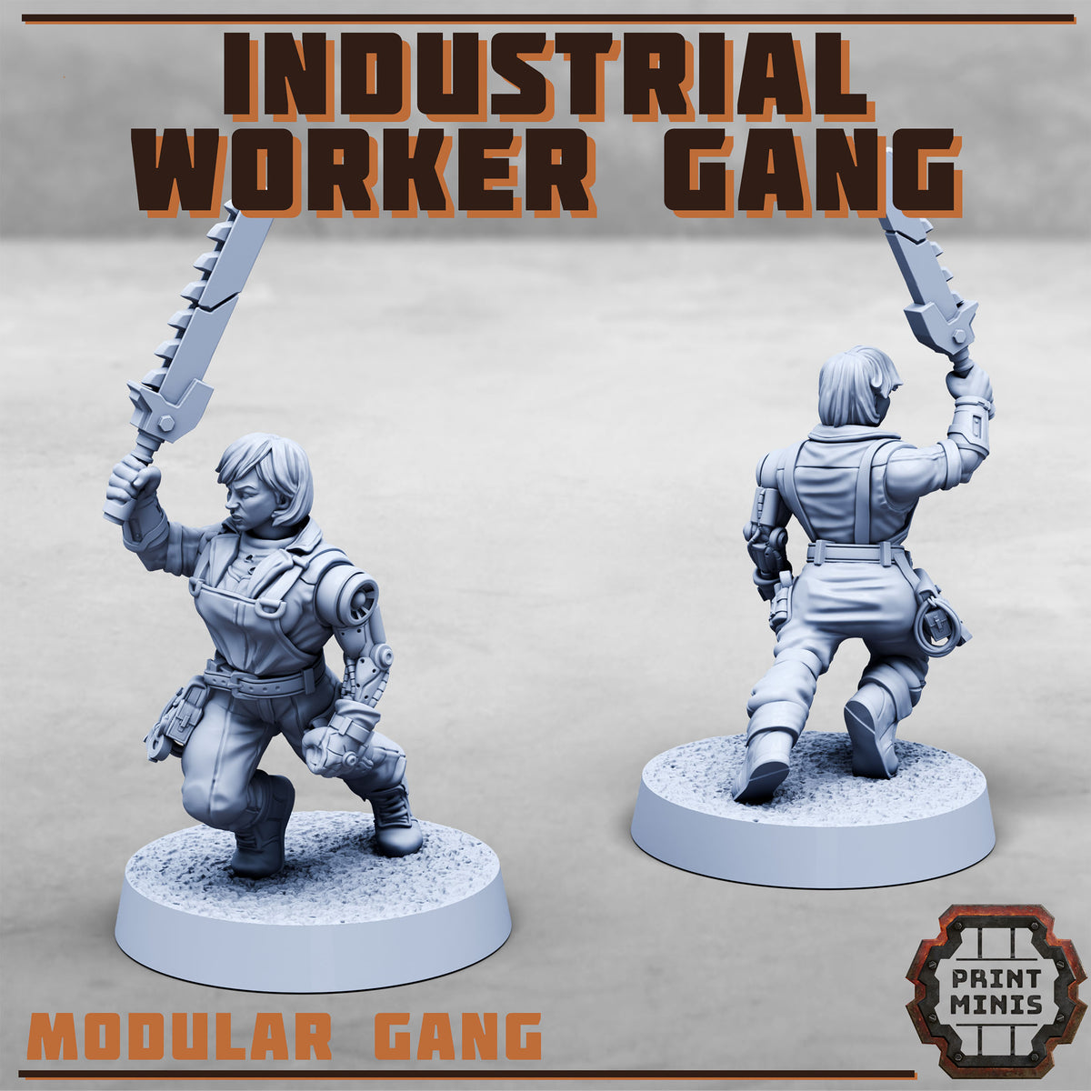 Industrial Worker Gang – Modular Gang - Figurine Print Minis - PRINT MINIS - 3DPitFactory
