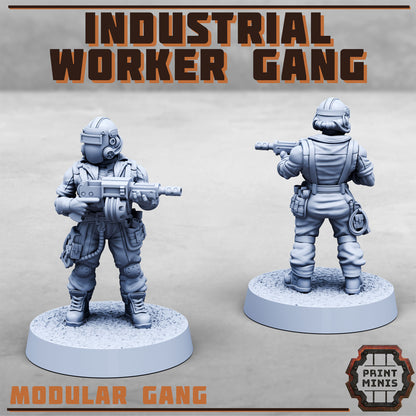 Industrial Worker Gang – Modular Gang - Figurine Print Minis - PRINT MINIS - 3DPitFactory