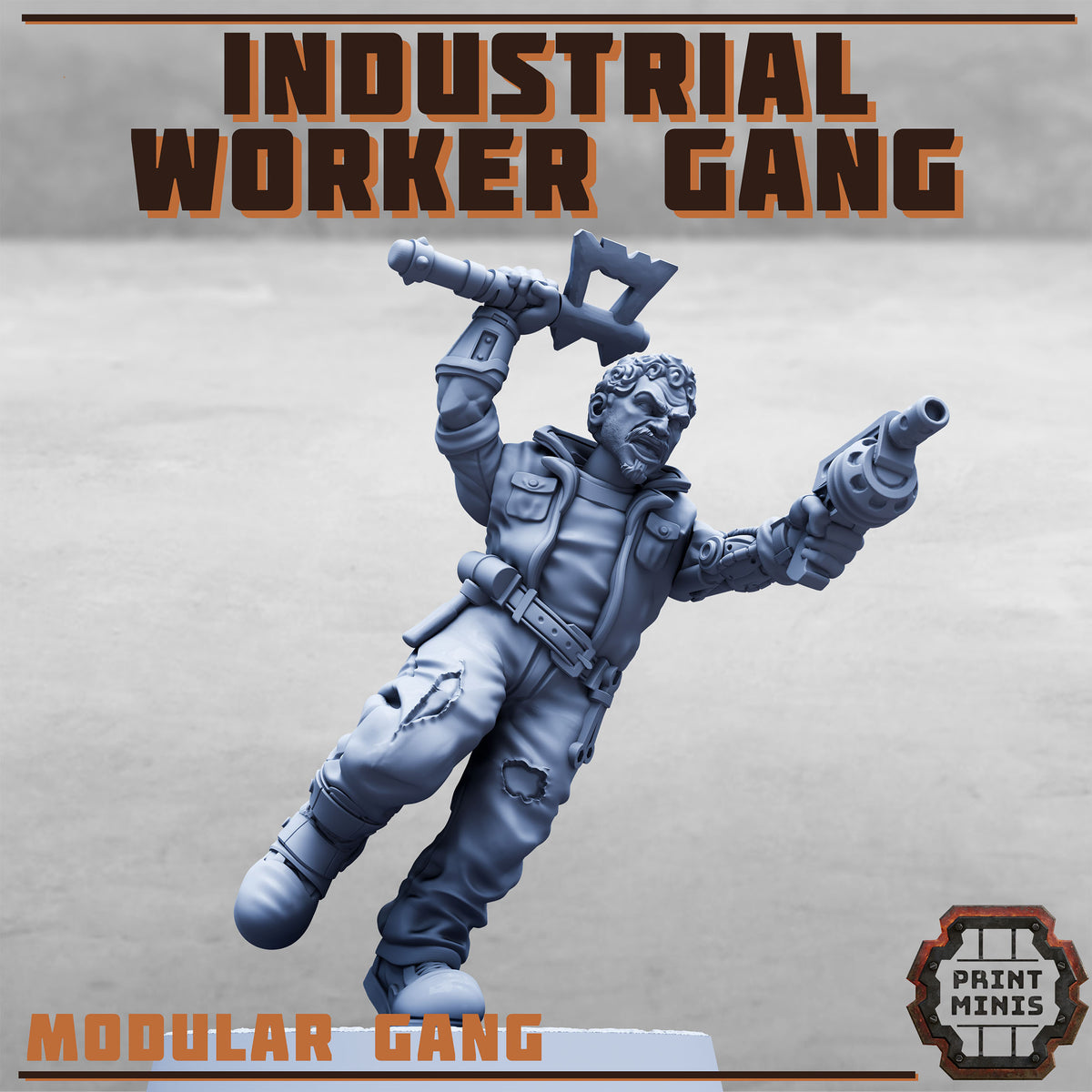 Industrial Worker Gang – Modular Gang - Figurine Print Minis - PRINT MINIS - 3DPitFactory