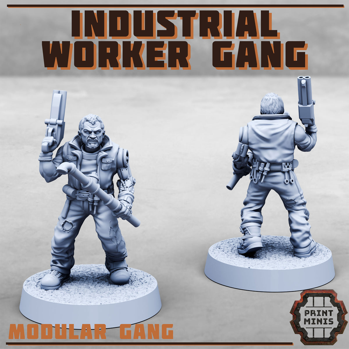 Industrial Worker Gang – Modular Gang - Figurine Print Minis - PRINT MINIS - 3DPitFactory