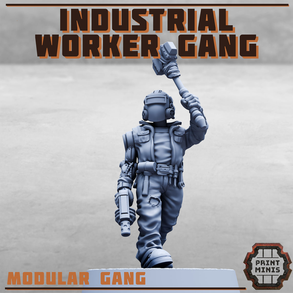 Industrial Worker Gang – Modular Gang - Figurine Print Minis - PRINT MINIS - 3DPitFactory