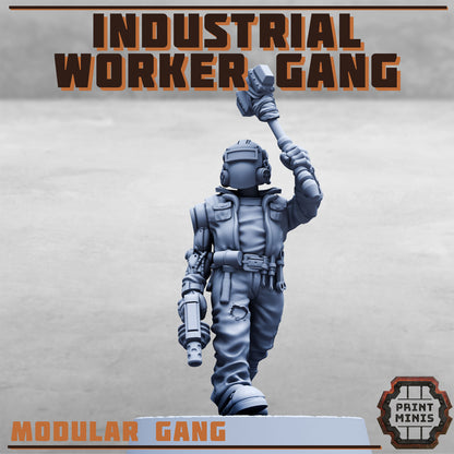 Industrial Worker Gang – Modular Gang - Figurine Print Minis - PRINT MINIS - 3DPitFactory