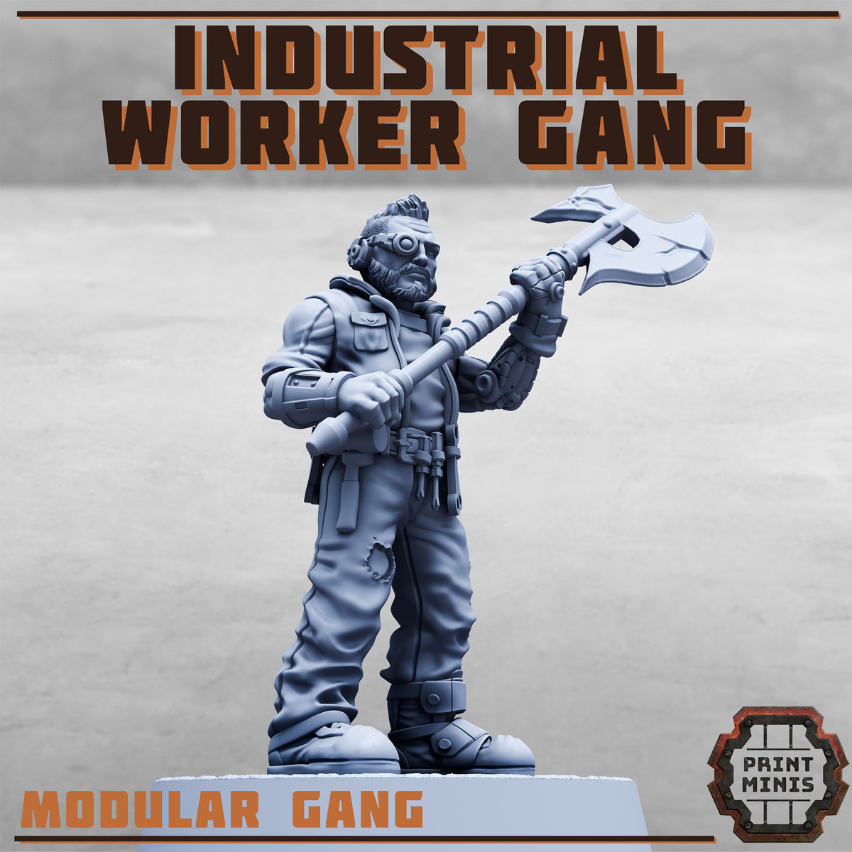 Industrial Worker Gang – Modular Gang - Figurine Print Minis - PRINT MINIS - 3DPitFactory