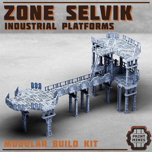 Zone Selvik - Industrial Platform Kit - Figurine Print Minis