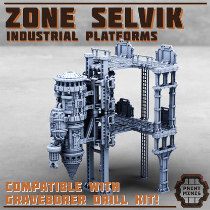 Zone Selvik - Industrial Platform Kit - Figurine Print Minis