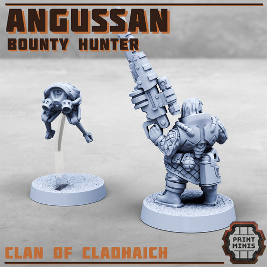 Angussan, Bounty Hunter - Clan of Cladhaich - Figurine Print Minis
