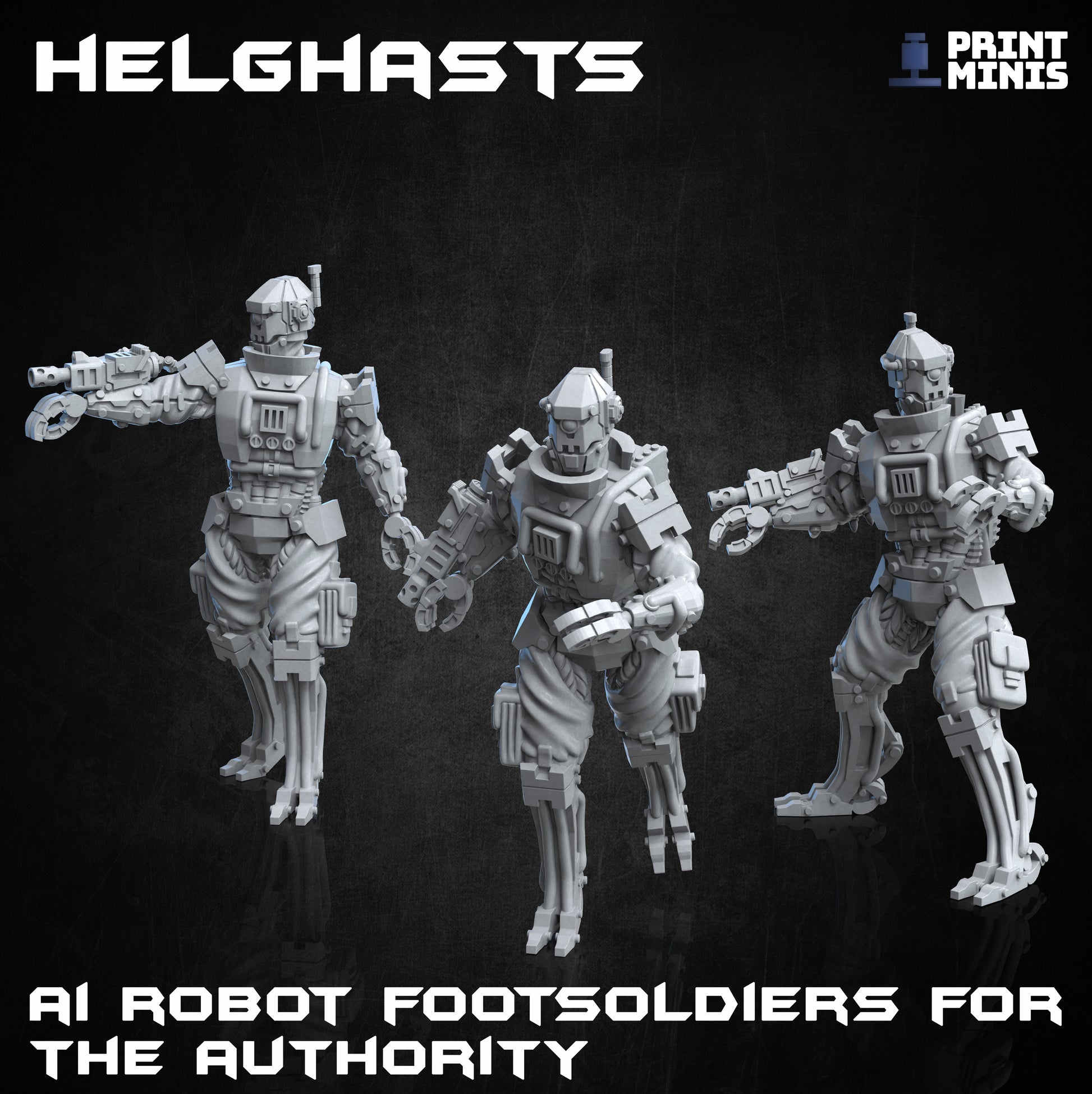 Helghasts - Robot Footsoldiers - Figurine Print Minis - PRINT MINIS - 3DPitFactory