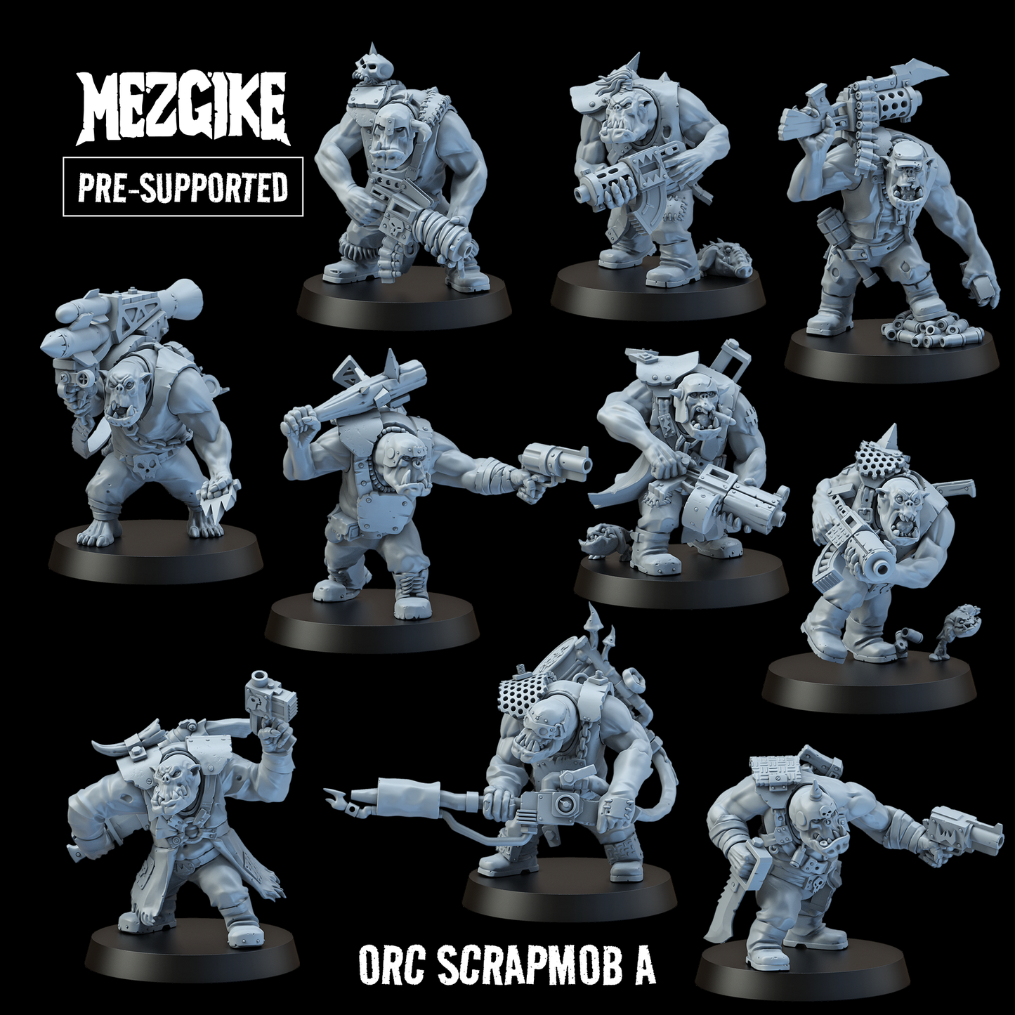 Orc SCRAPMOB 'A' - Figurine MEZGIKE - MEZGIKE - 3DPitFactory