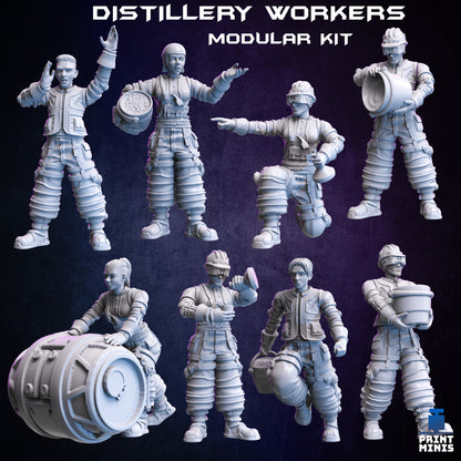 Distillery Workers - Figurine Print Minis - PRINT MINIS - 3DPitFactory